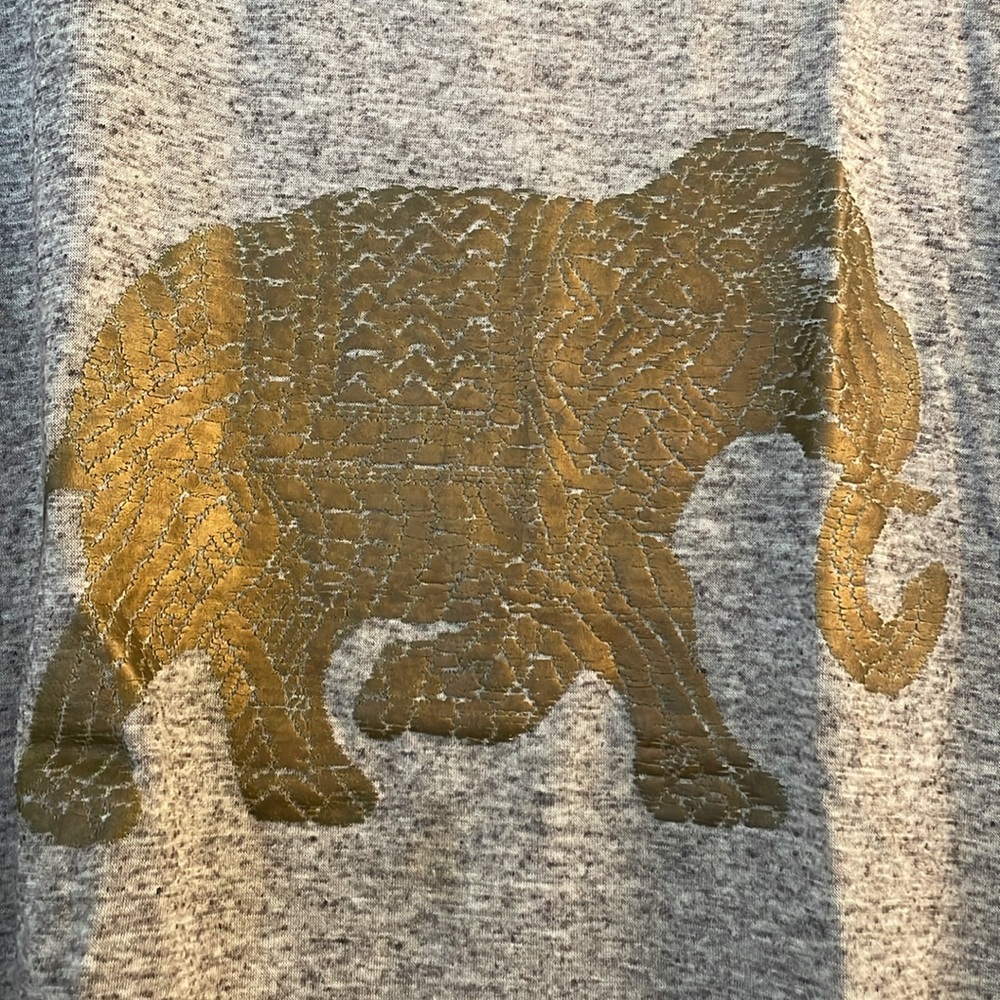 J. Crew Gold Foil Elephant Collectors Short Sleeve T-Shirt - Picture 2 of 5